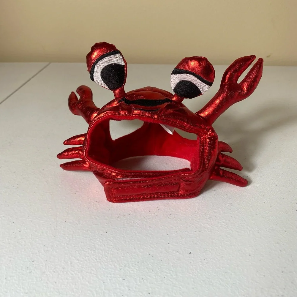 Crab cat hat costume. One size cat or small dog. Red